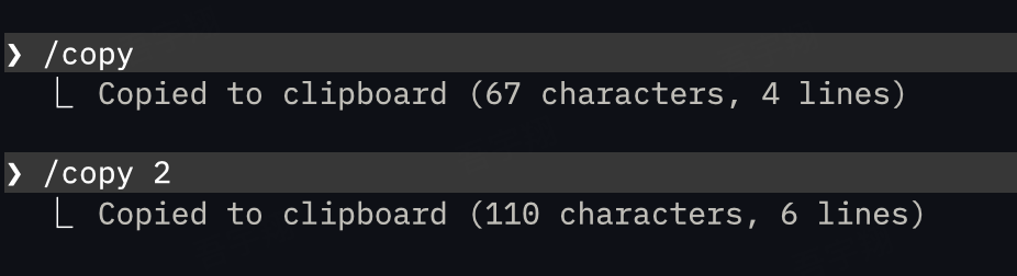 Claude Code /copy 交互式选择器界面