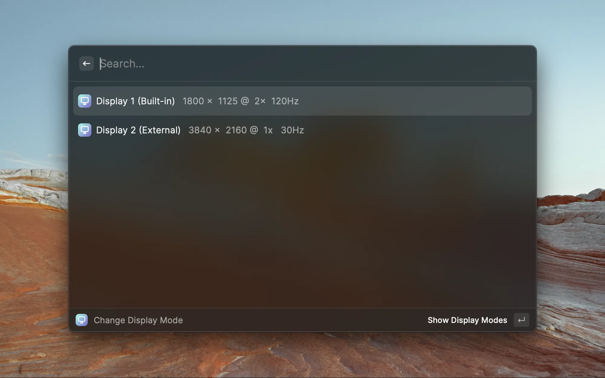 Display Modes screenshot 1