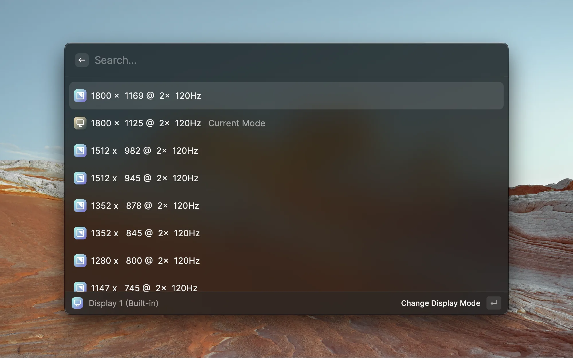 Display Modes screenshot 2
