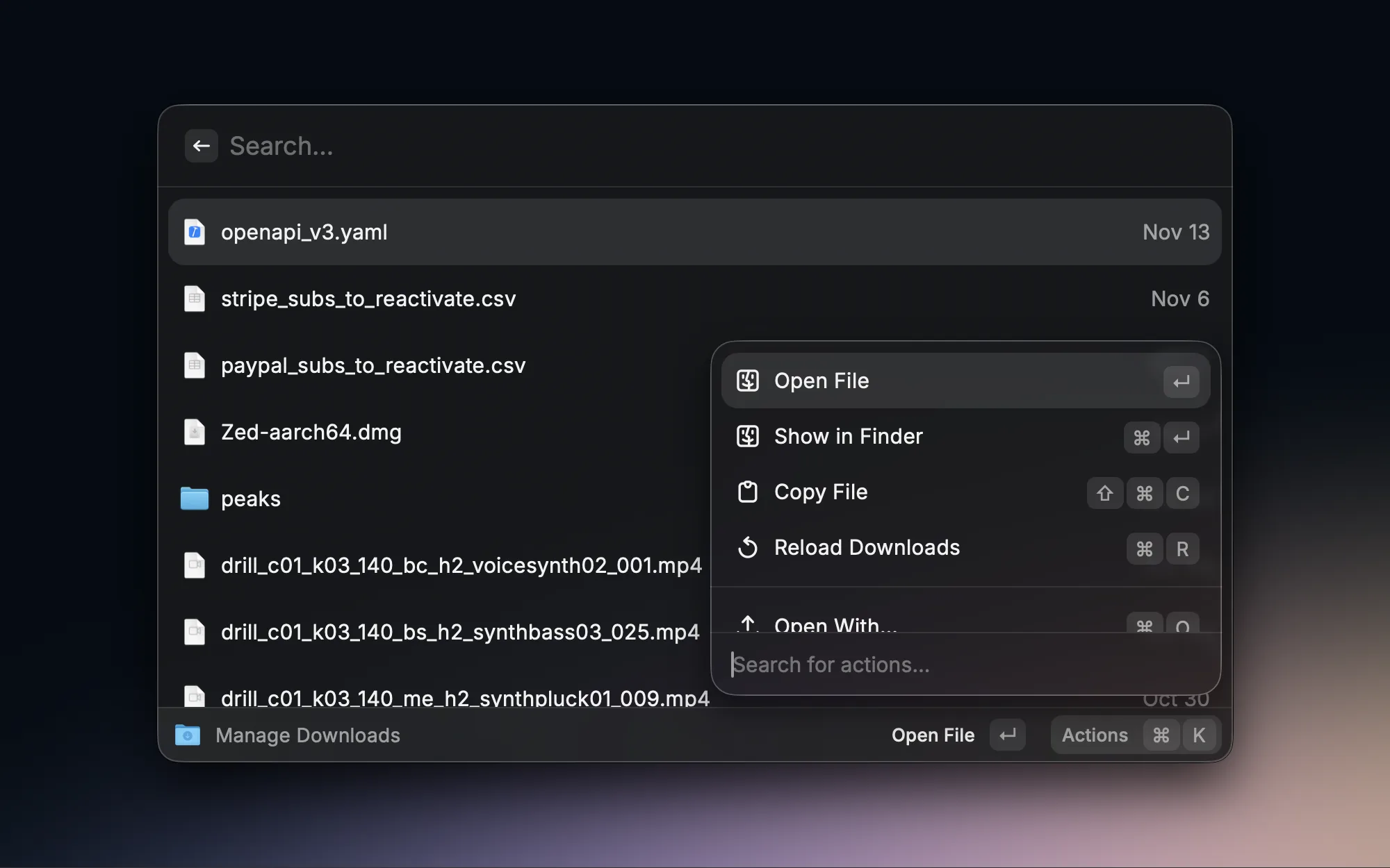 Downloads Manager screenshot 1