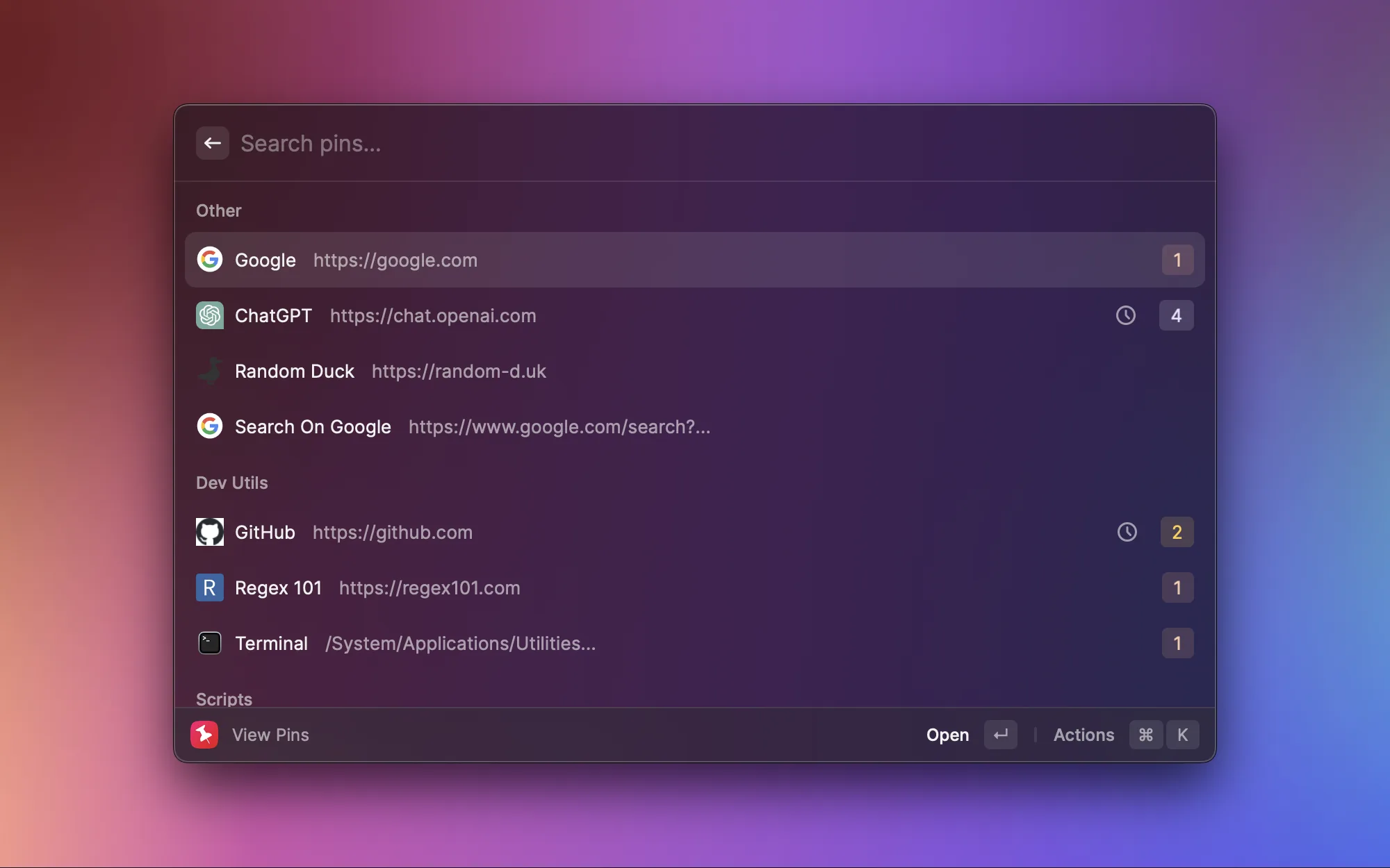 Pins screenshot 1