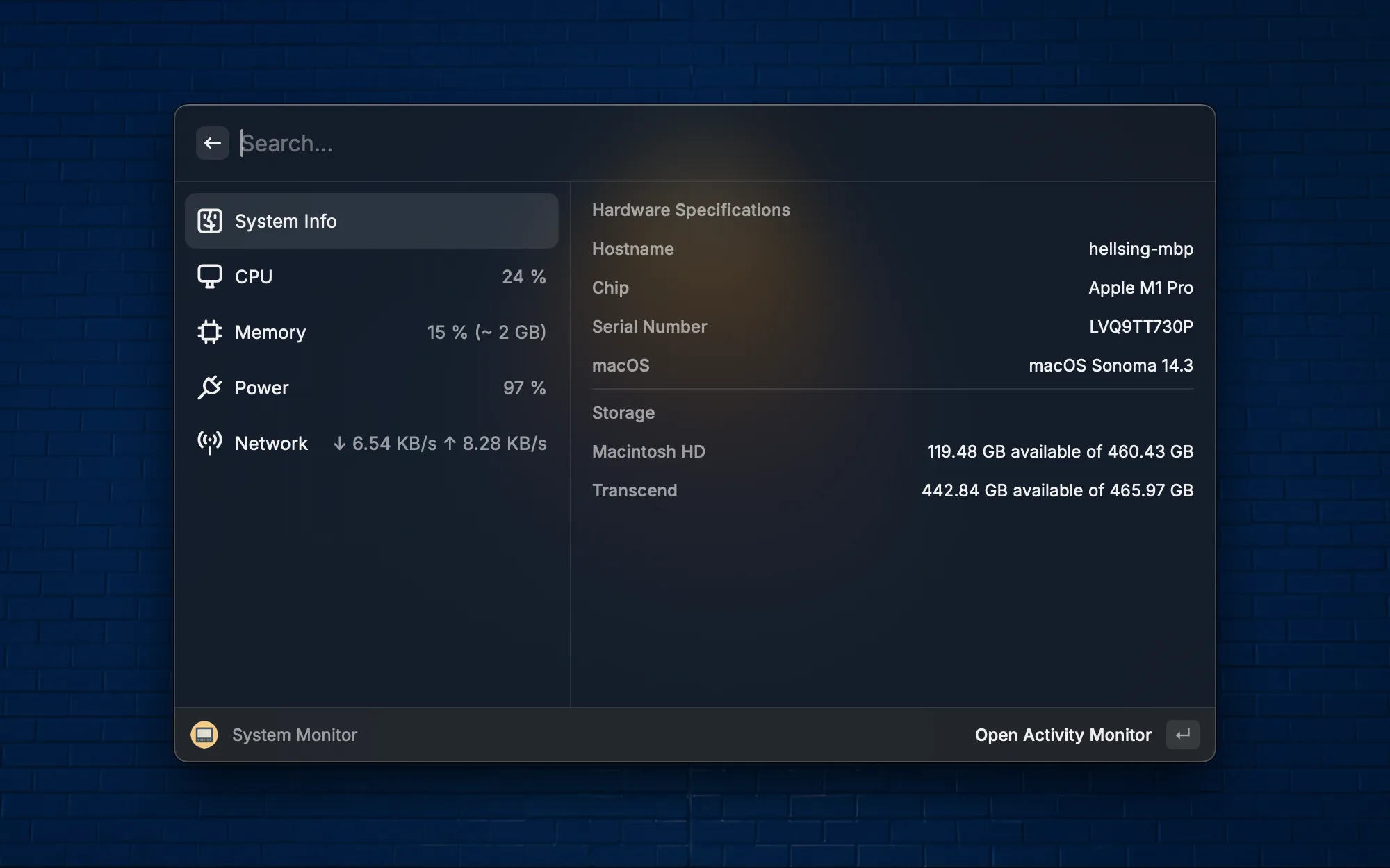 System Monitor screenshot 1