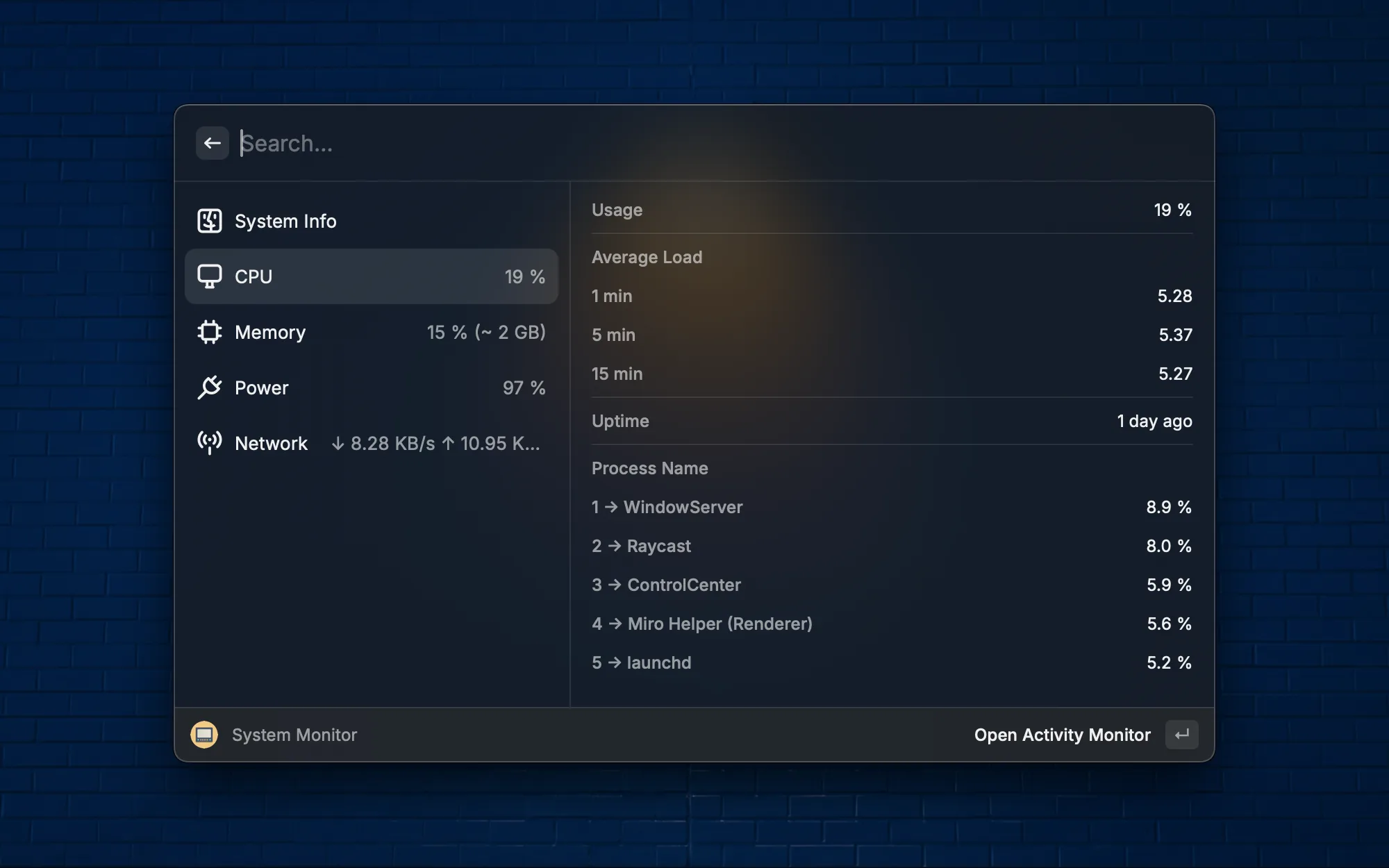 System Monitor screenshot 2