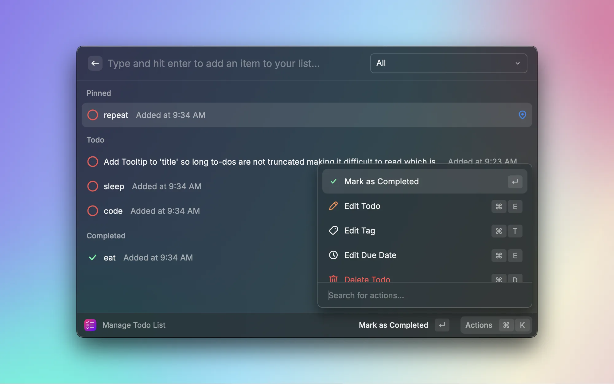 Todo List screenshot 1