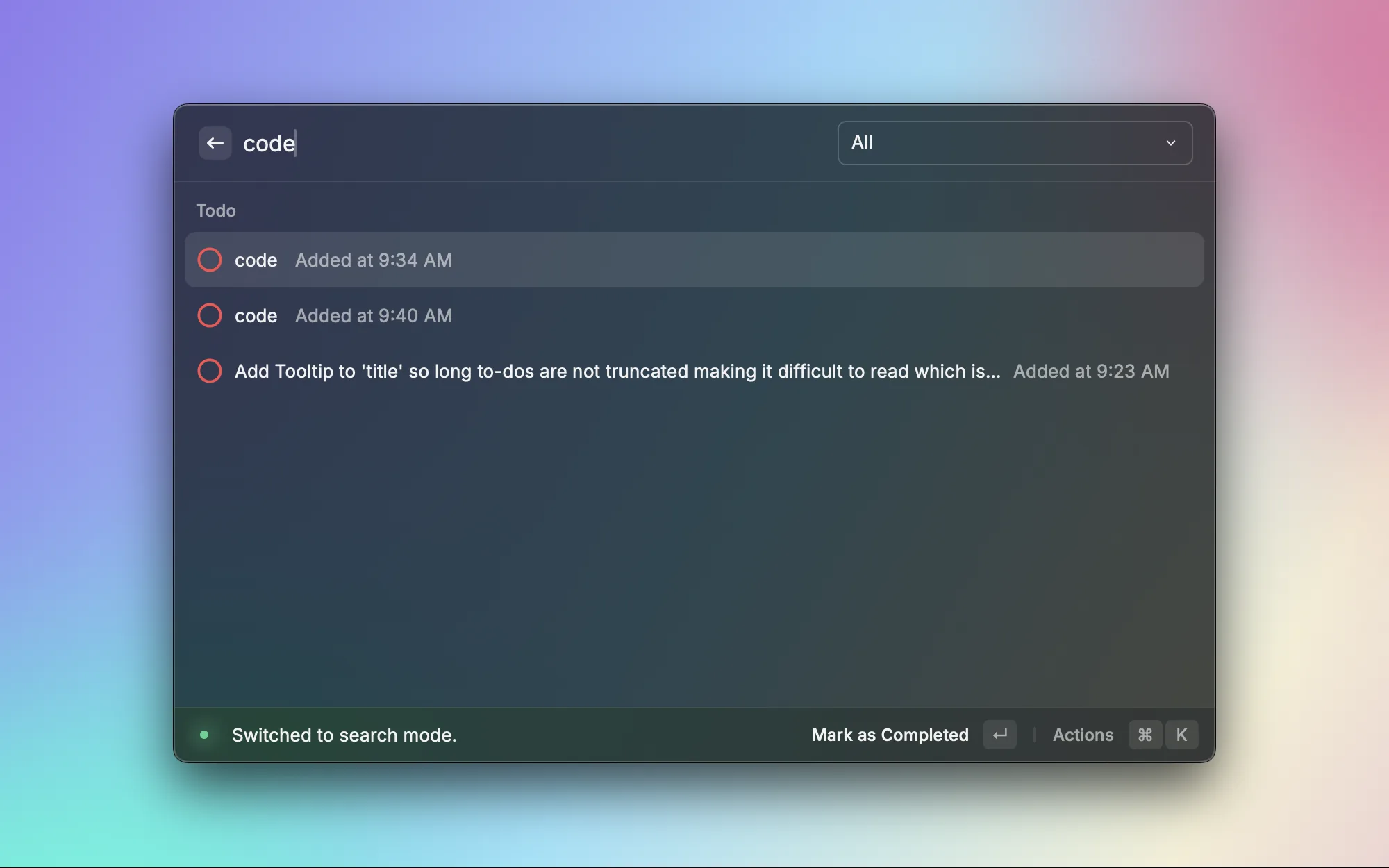 Todo List screenshot 2