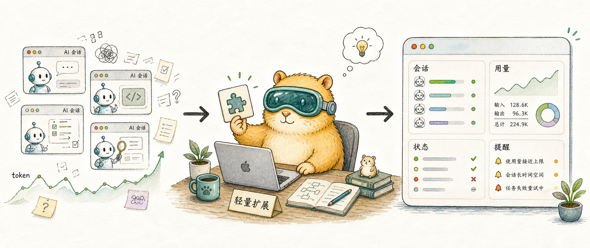 我做了一个 Raycast 扩展来监控 Claude Code 的文章封面图