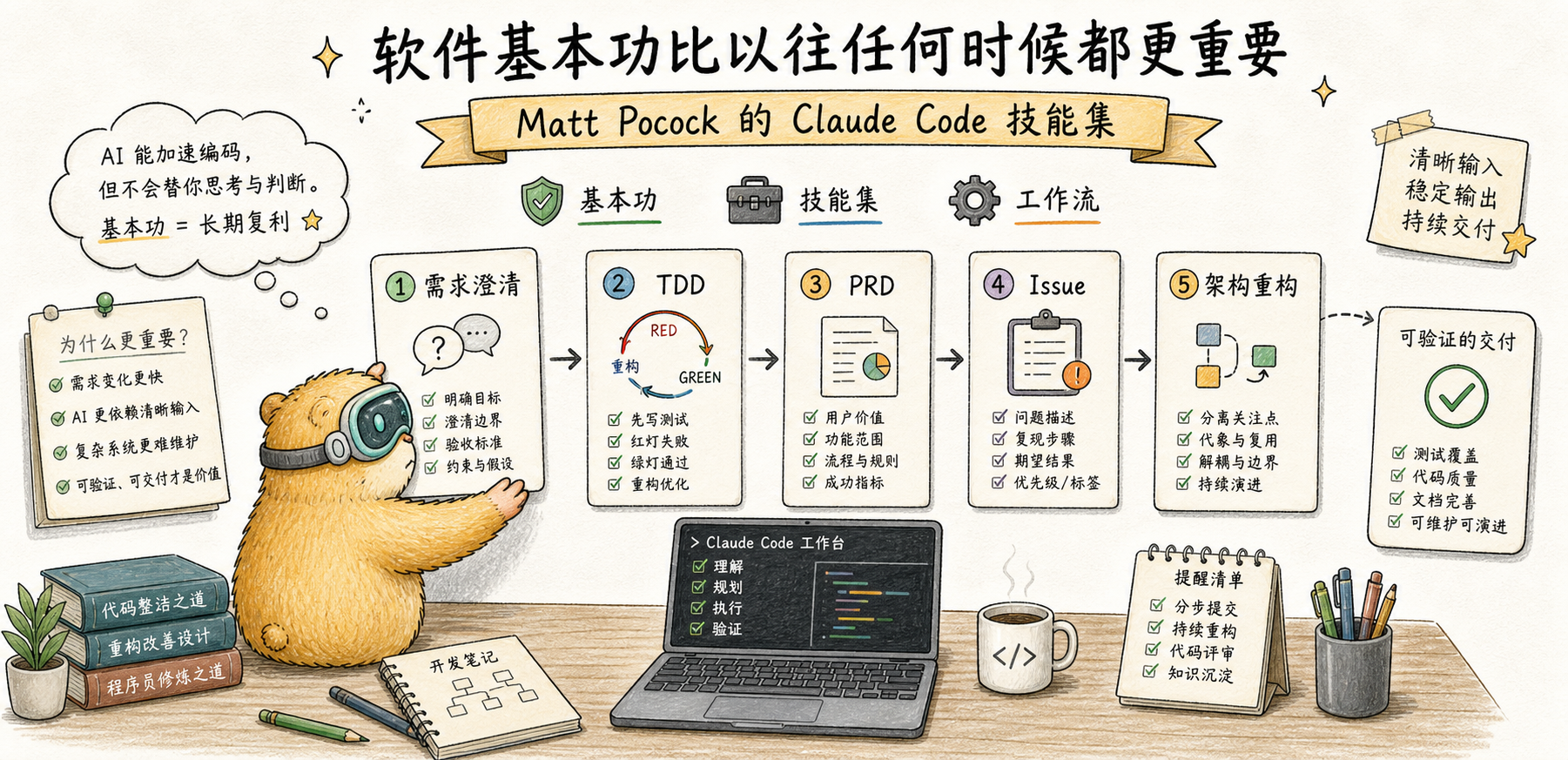 소프트웨어 기본 사항이 그 어느 때보다 중요합니다. Matt Pocock의 Claude Code 기술 세트 的文章封面图