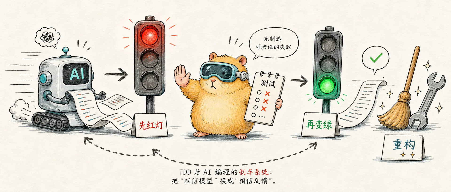 AI 时代的 TDD：先让模型撞上红灯 的文章封面图